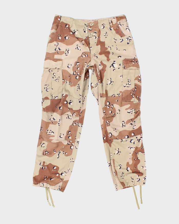 Vintage 90's Desert Chocolate Chip Camo Military Cargo Trousers - W32 L28
