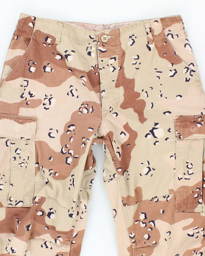 Vintage 90's Desert Chocolate Chip Camo Military Cargo Trousers - W32 L28