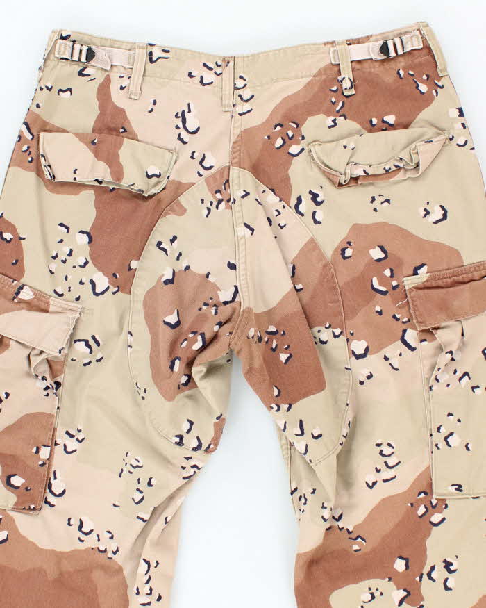 Vintage 90's Desert Chocolate Chip Camo Military Cargo Trousers - W32 L28