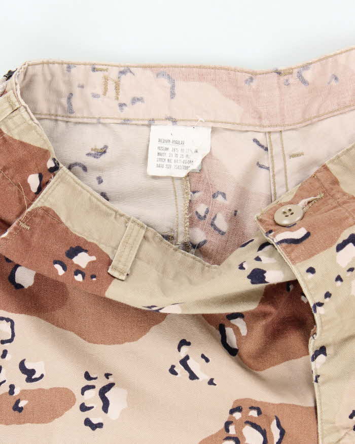 Vintage 90's Desert Chocolate Chip Camo Military Cargo Trousers - W32 L28