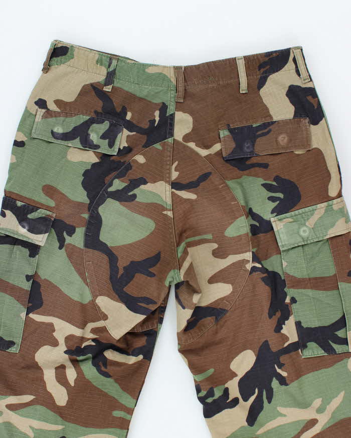Vintage 90's Woodland Camouflage Military Cargo Trousers - W35 L31