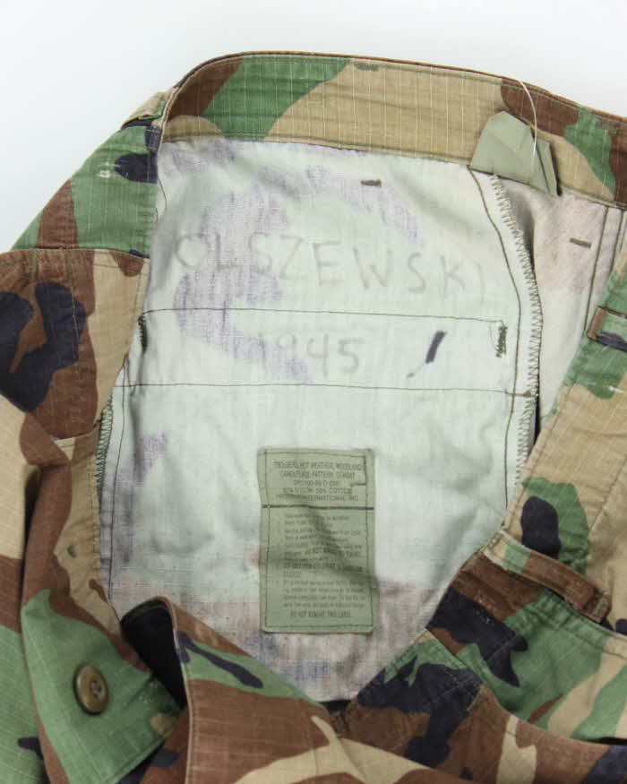 Vintage 90's Woodland Camouflage Military Cargo Trousers - W35 L31