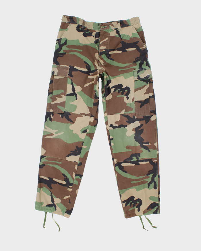 Vintage 90's Woodland Camouflage Military Cargo Trousers - W34 L31