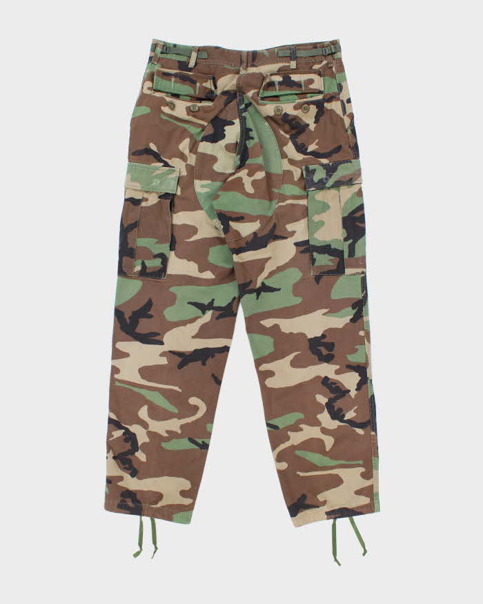 Vintage 90's Woodland Camouflage Military Cargo Trousers - W34 L31