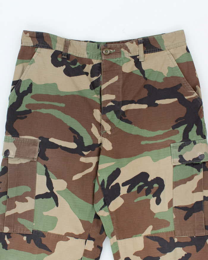 Vintage 90's Woodland Camouflage Military Cargo Trousers - W34 L31