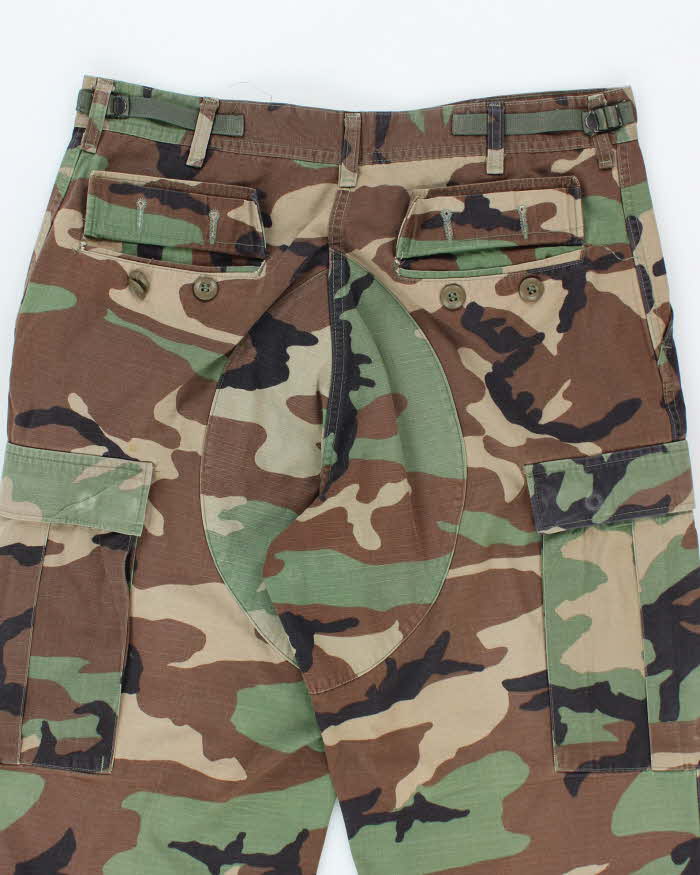 Vintage 90's Woodland Camouflage Military Cargo Trousers - W34 L31