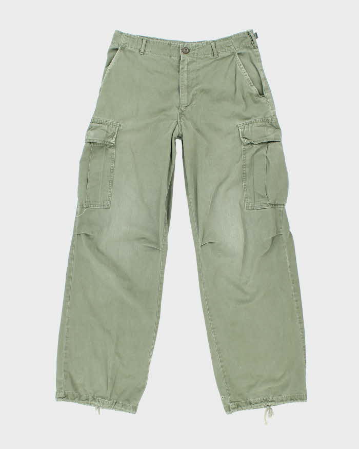 Pantalon Cargo Suédois Vintage – Années 60 – Taille Haute – Armée – Vert Kaki