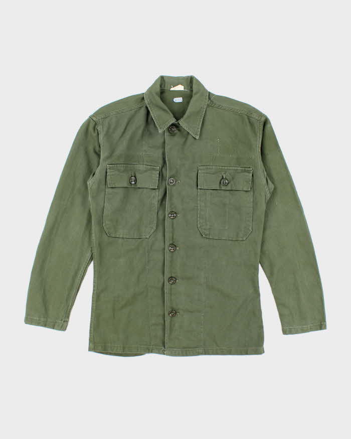 US ARMY OG 107 筒袖 UTILITY SHIRT 60s Vintage US Army OG-107 Utility Shirt - Small – Rokit