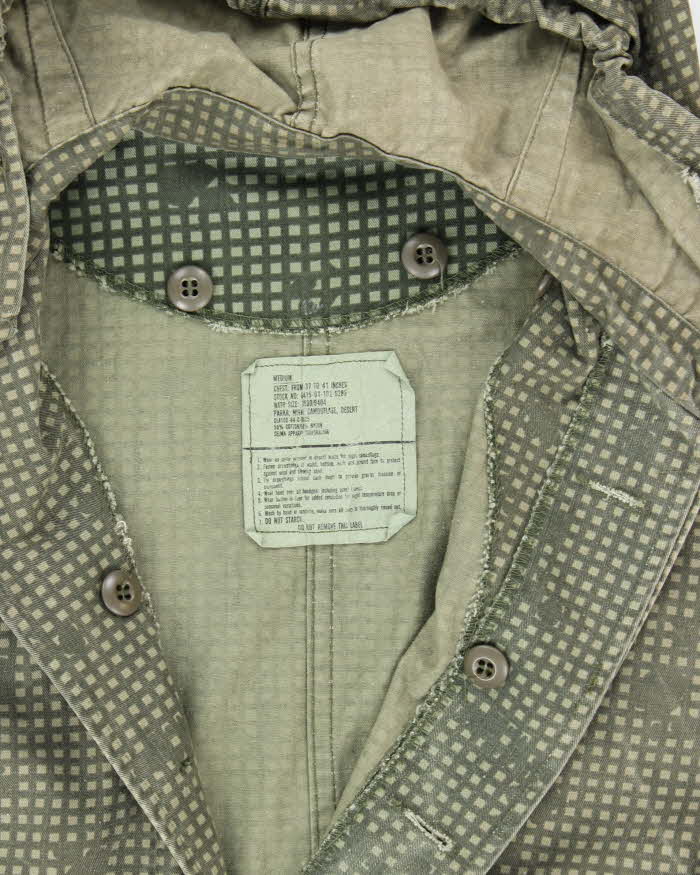 80s Vintage US army Desert Night Camo Parka - Large