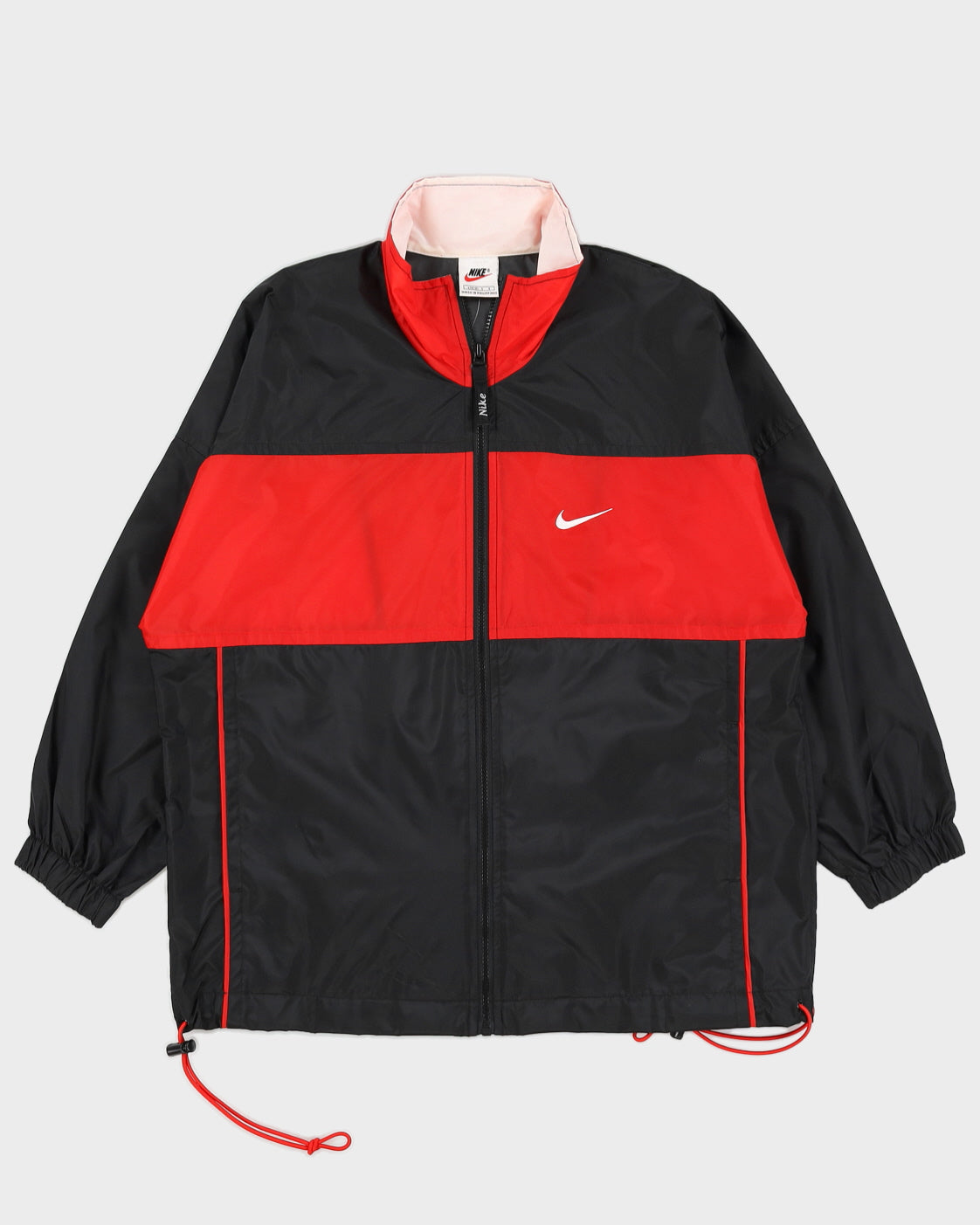 titel detaljer lærer Vintage 90'er Nike sort / rød jakke - m – Rokit
