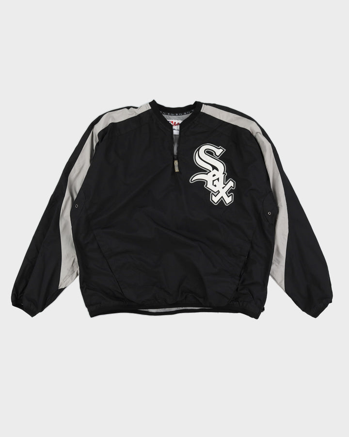 00s MLB x Majestic Chicago White Sox 1/4 Zip Black Windbreaker - XL