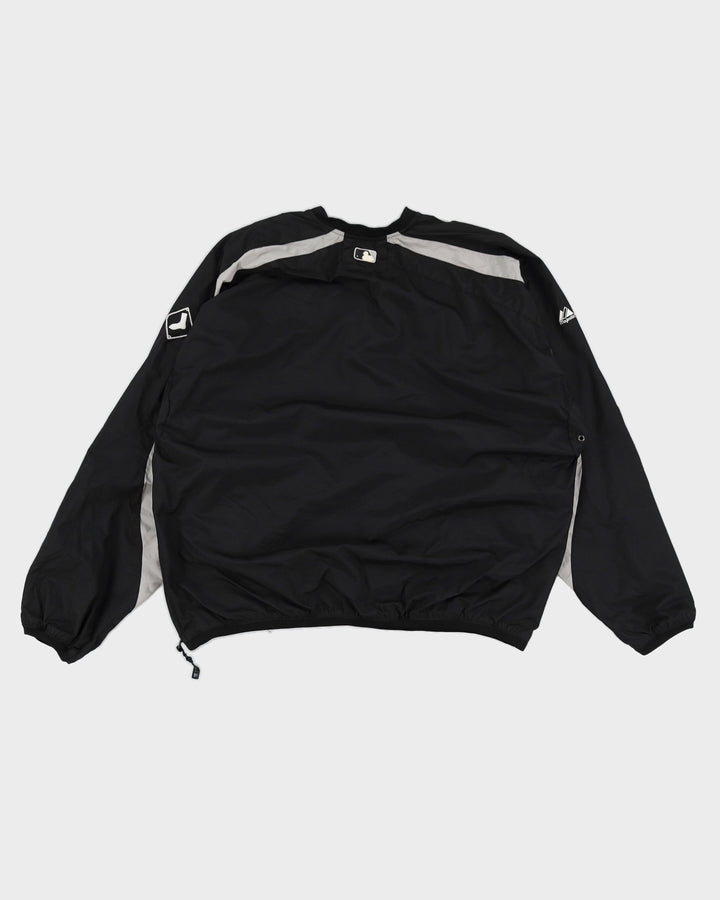 00s MLB x Majestic Chicago White Sox 1/4 Zip Black Windbreaker - XL