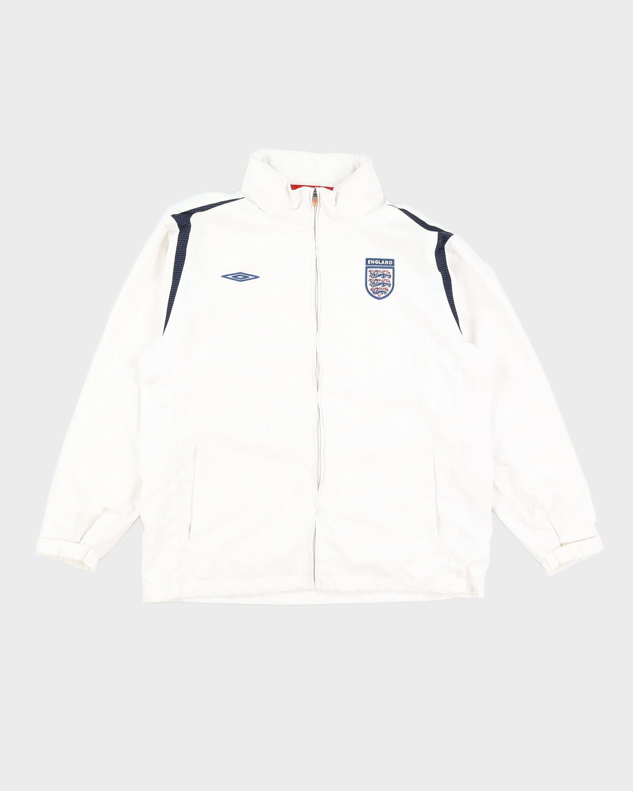 【美品】00s UMBRO ENGLAND Nylon Track Jacket 00s Umbro England White Track Jacket - M – Rokit