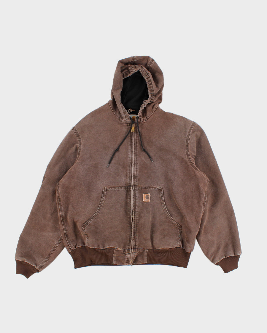 00s Carhartt Dream Wear Hooded Brown Work Jacket - L – Rokit