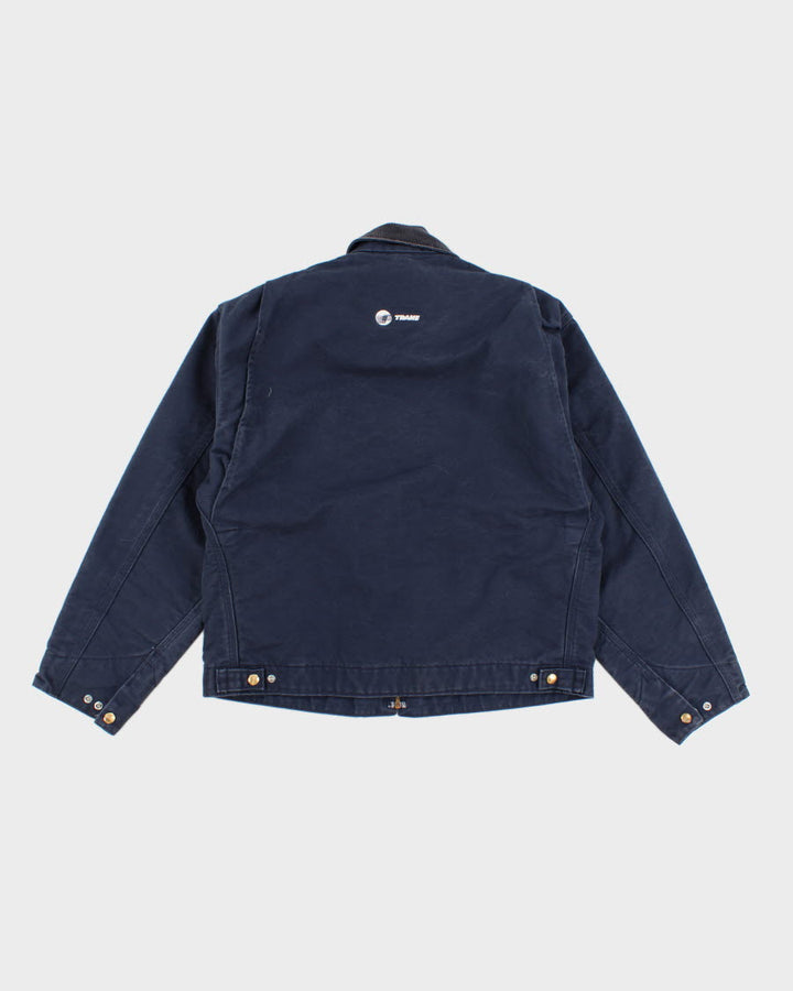 Vintage Carhartt Fleece Lined Navy Work Wear Jacket - XL