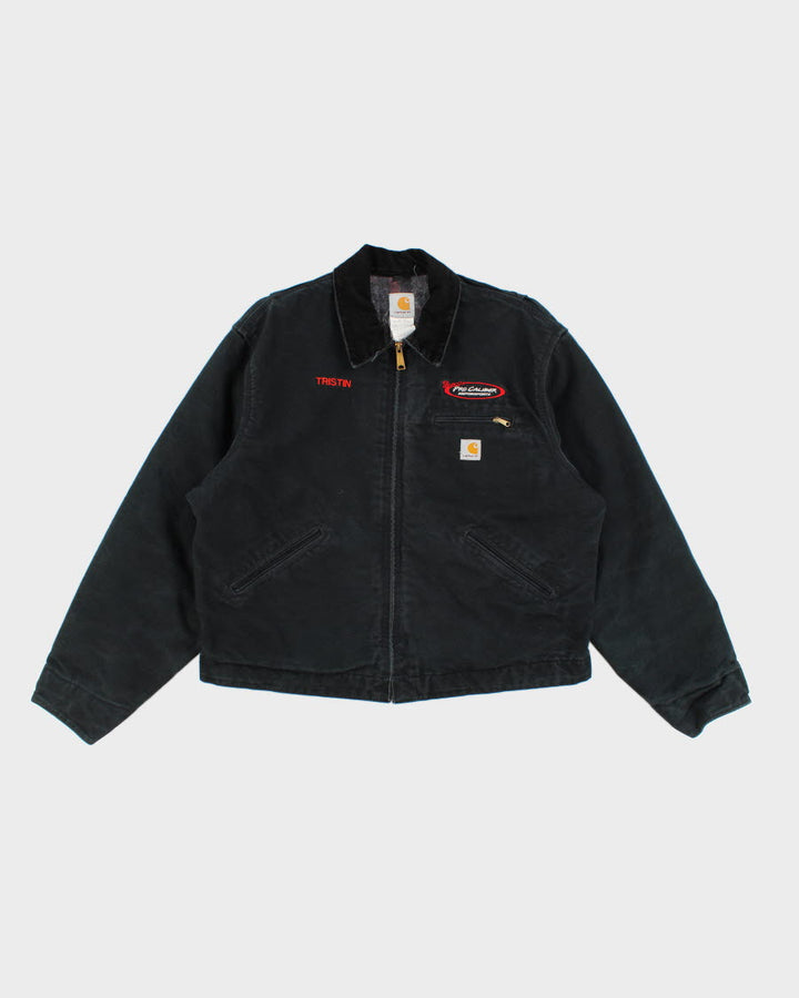Vintage Carhartt Fleece Lined Dark Green Work Wear Jacket - XL