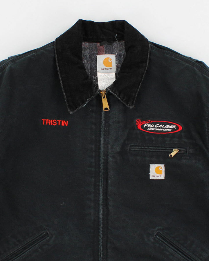 Vintage Carhartt Fleece Lined Dark Green Work Wear Jacket - XL