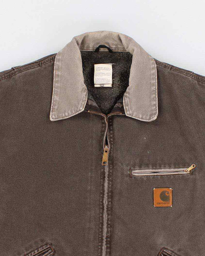Vintage Carhartt Fleece Lined Brown Work Wear Jacket - XL