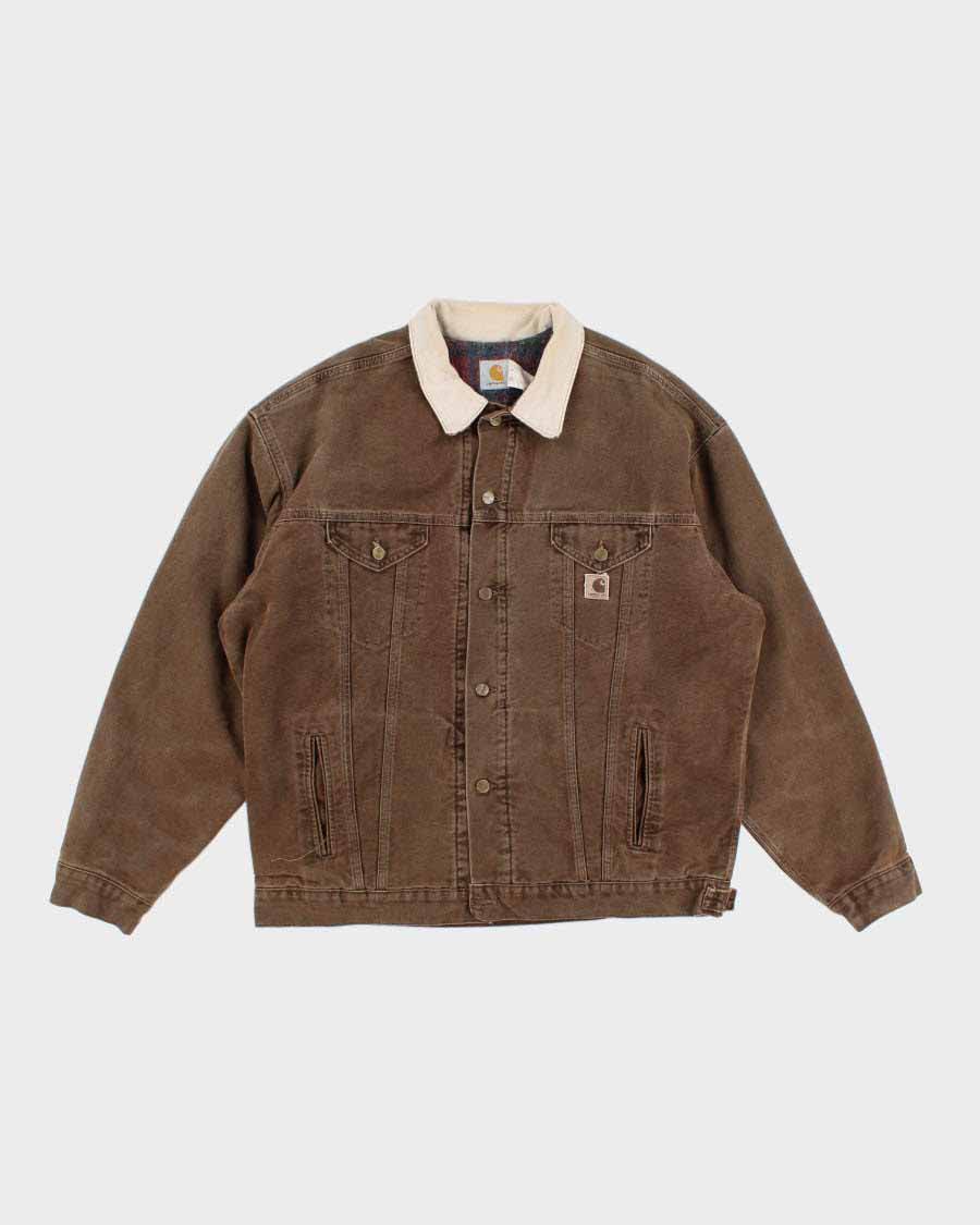 Vintage Carhartt Fleece Lined Work Wear Trucker Jacket - XXL Tall