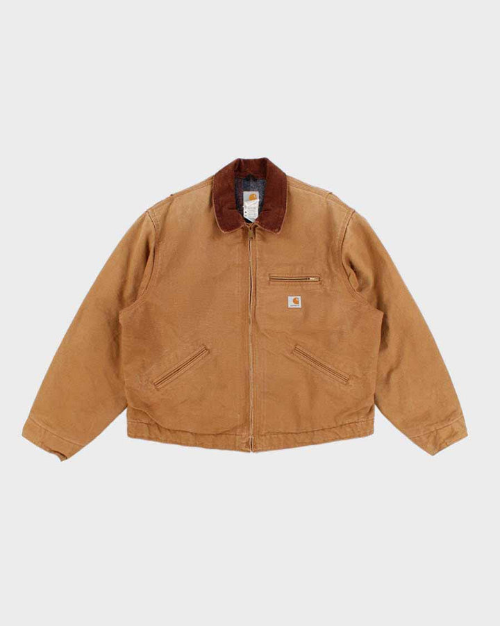 Vintage Carhartt Fleece Lined Beige Work Wear Jacket - XL