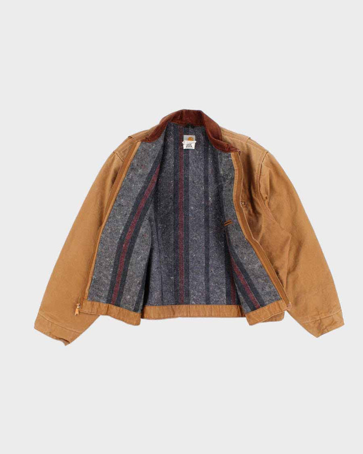 Vintage Carhartt Fleece Lined Beige Work Wear Jacket - XL