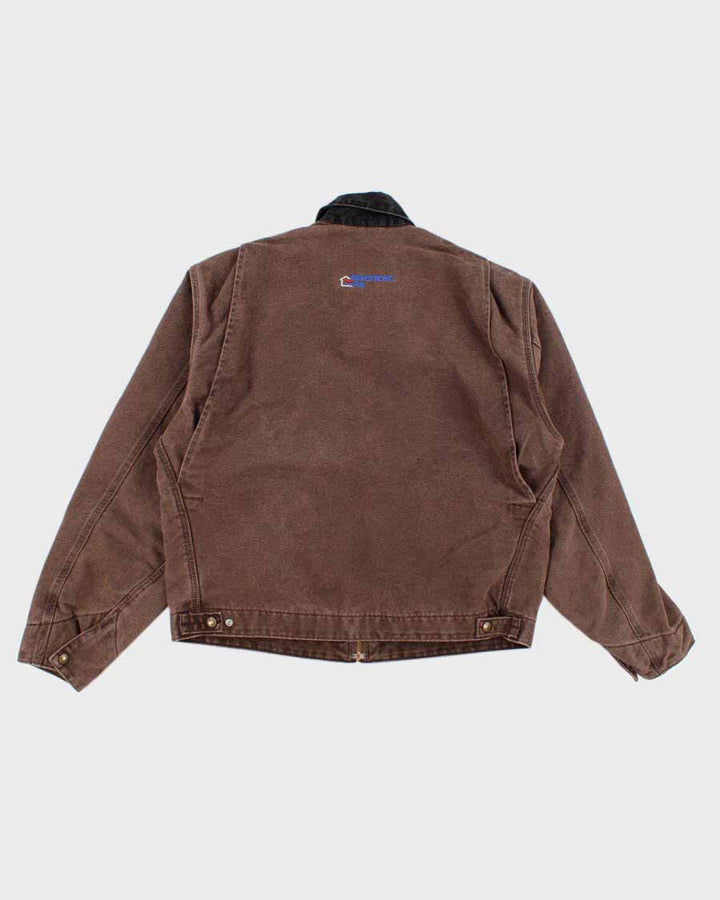 Vintage Carhartt Fleece Lined Brown Work Wear Jacket - L
