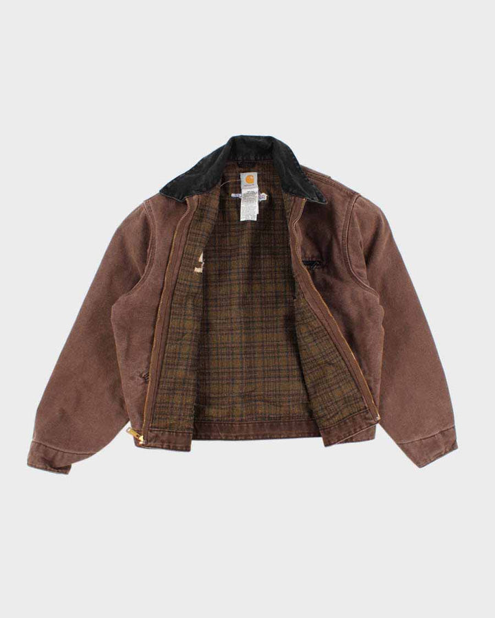 Vintage Carhartt Fleece Lined Brown Work Wear Jacket - L