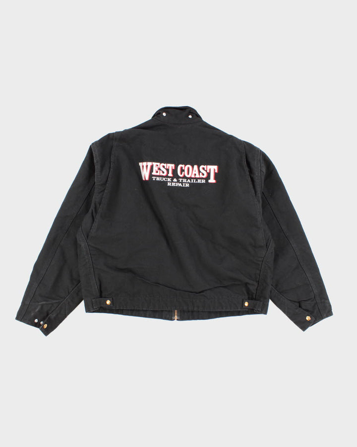 Vintage Carhartt Fleece Lined Black Work Wear Jacket - XXL