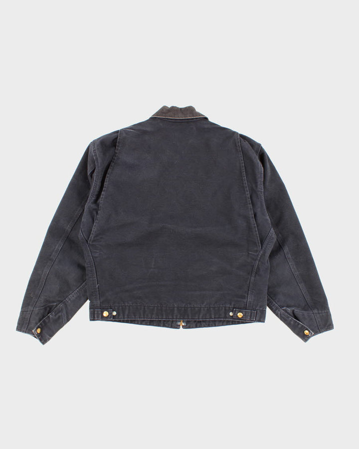 Vintage Carhartt Fleece Lined Navy Work Wear Jacket - L