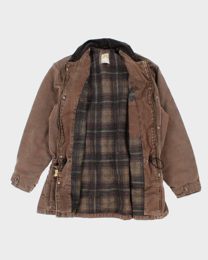 Vintage Carhartt Fleece Lined Brown Work Wear Coat - L