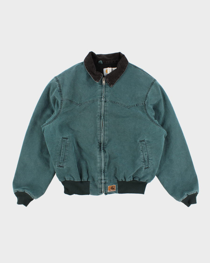Vintage Carhartt Fleece Lined Green Work Wear Jacket - XL