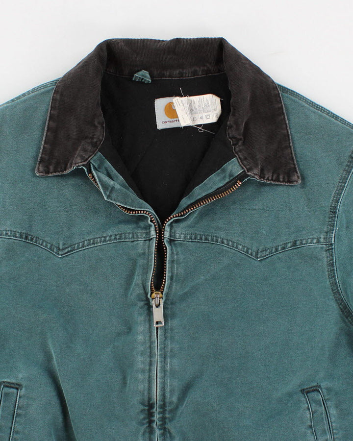 Vintage Carhartt Fleece Lined Green Work Wear Jacket - XL