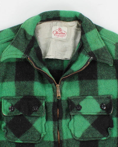 50's Vintage Green 5 Brother Union Made Wool Jacket - S