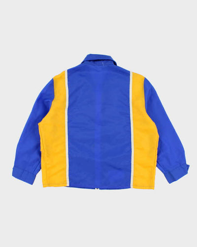 70's Vintage Men's Blue Striped Legions Shell Racing Jacket - S