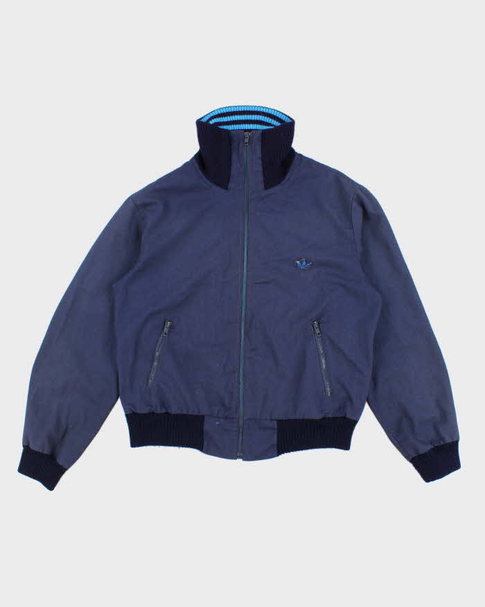 70s Vintage Men's Blue Adidas Zip Up Track Jacket - L