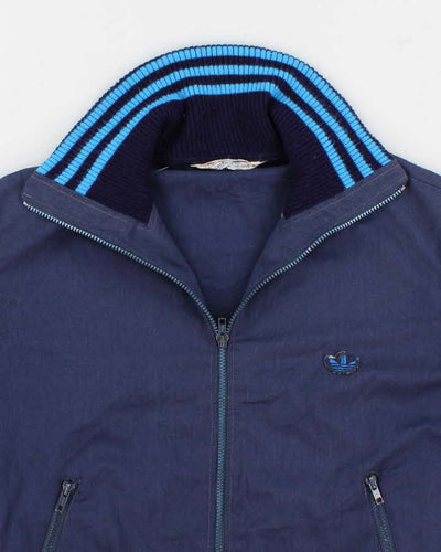 70s Vintage Men's Blue Adidas Zip Up Track Jacket - L