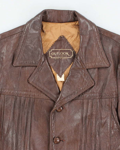 Vintage 70s Brown Leather Jacket - M