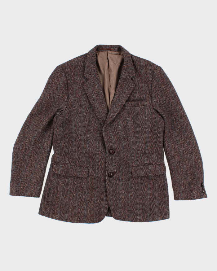 80s Vintage Men's Brown Harris Tweed Blazer M