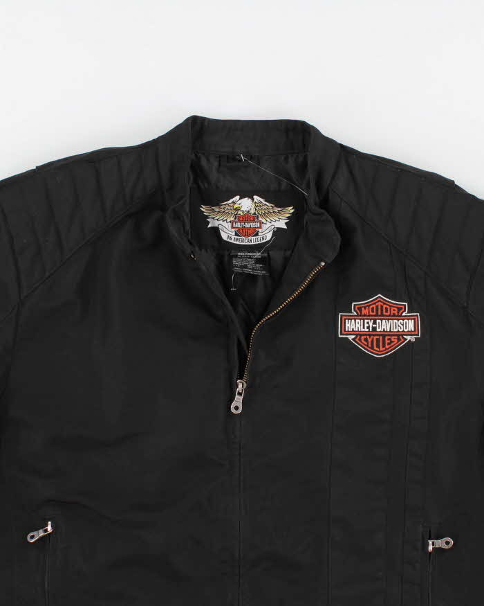 00s Harley Davidson Patched Motorcycle Jacket - XL