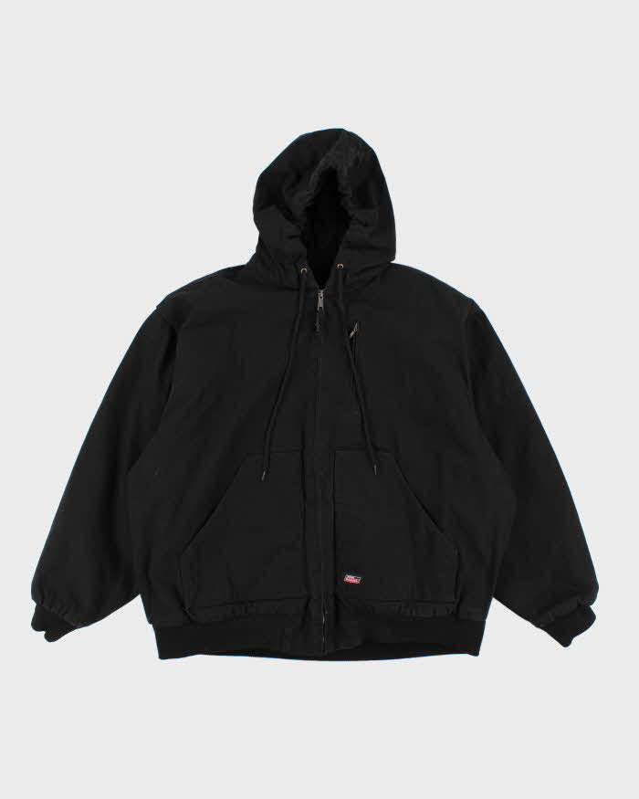 00s Dickies Black Hooded Workwear Jacket - XXL