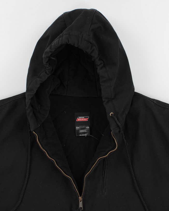 00s Dickies Black Hooded Workwear Jacket - XXL