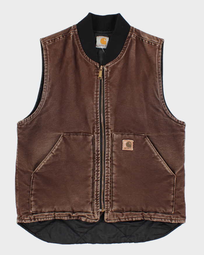 Vintage 90s Carhartt Brown Workwear Vest - M/L – Rokit