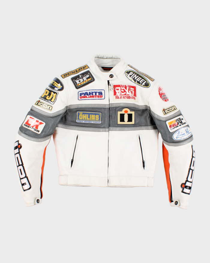 Icône Neo Daytona Leather Motorcycle Racing Veste S