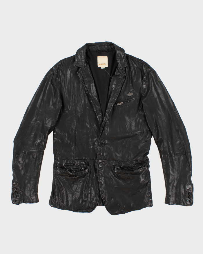 Vintage Men's Diesel Leather Zip up Jacket - M