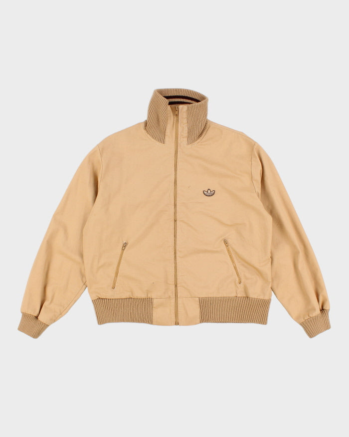 80s Vintage Men's Cream Adidas Funnel Neck Harrington jacket XL: