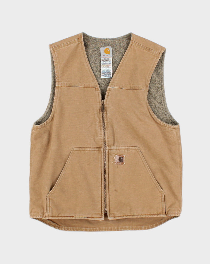 Vintage Men's Tan Carhartt Zip Up Vest - M – Rokit
