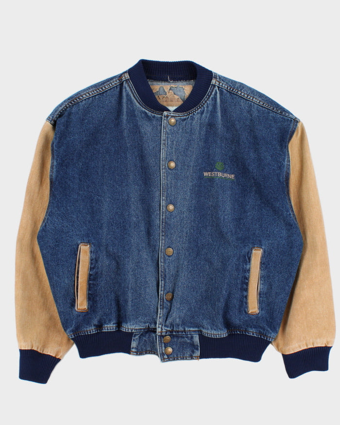 Men's Vintage Denim Bomber Jacket XXXL - Main Image