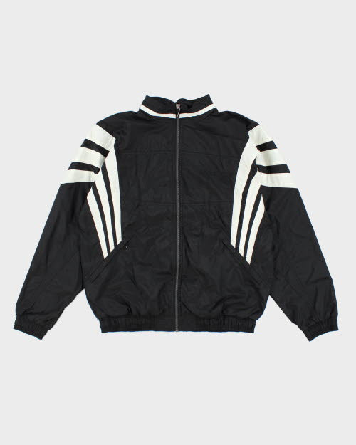 Chaqueta cortavientos con cremallera y rayas Adidas vintage de los años 90 (talla M)
