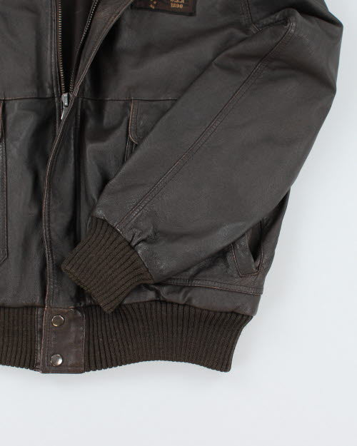 Vintage 2000's Leather Bomber Jacket - M