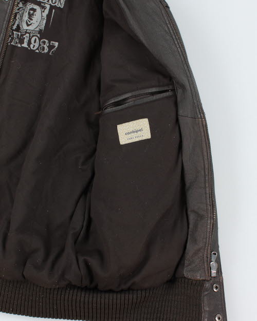 Vintage 2000's Leather Bomber Jacket - M